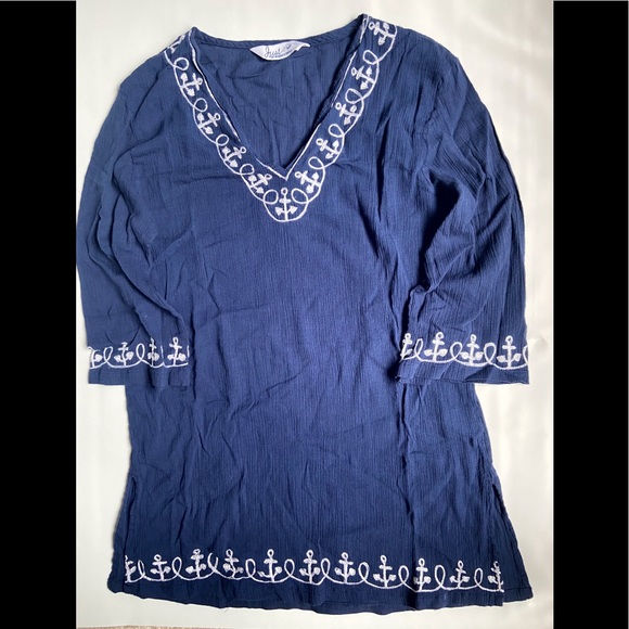 EUC. Just BEE Blue Anchor Beach Cover-Up - Picture 1 of 3